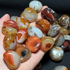 1000g 50pcs Crazy Lace SILK Banded Agate Polished Tumbled Stone Madagascar #02 picture