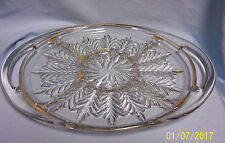 RELISH DISH Vintage Jeanette Glass Appetizer Dish Handled Clear Heavy A-1 picture
