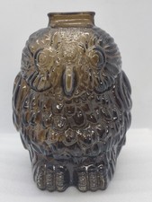 Vintage WISE OLD OWL Dark Amber Brown Figural GLASS BANK picture