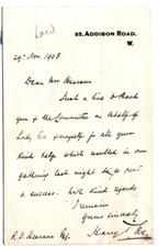 Harry Eve Signed Letter 1908 / Autographed British Judge picture