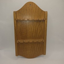 Vintage Wooden Spoon Rack Holder Shelf Native Wood Oak 7 x 13.5 Grandmacore picture