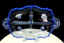 Cambridge Glass Gadroon Moonlight Blue 3 Part 12 1/2