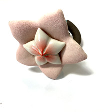 Vintage Rare Clay Flower Knot Paperweight Table Accent Piece Sculpture Decor picture