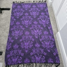 Vintage Disney Parks Haunted Mansion Wallpaper Purple Throw Blanket 61”x39” picture