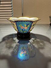 Vtg Chinese PLIQUE A JOUR Translucent Pierced Cut Out Bowl Flowers 7.75x3.25