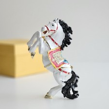 Luxurious White Horse Enamel Jewelry Trinket Box with Crystals – Symbol of 2026 picture