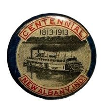 1913 New Albany IN Centennial Paddlewheel Steamer 7/8