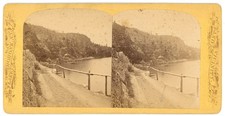 NEW YORK STEREOVIEW - Mohonk Lake - Sky-Top from the Bridge - J Loeffler 1870s picture