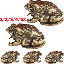 1-5Pc 40mm Antique Bronze Sculpture of Solid Brass Toad Small Ornament Decor USA picture
