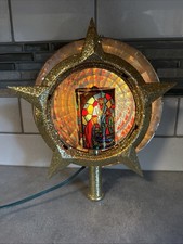 Rare Bradford Rotating Moving Nativity Scene Tree Topper Room Scene -  picture