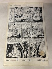 INDIANS #8 original comic book art 1951 DEVIL CHASER MEDICINE LODGE IGER TEEPEE picture