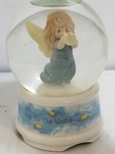 1996 Enesco Precious Moments Joy To The World ANGEL Musical Snow Globe picture