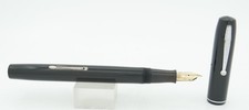 Waterman No. 3 Black & Chrome Fountain Pen - 1930's - 14kt Medium Nib picture