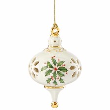 Lenox 2015 Holiday Pierced Ornament Annual Holly Berries Christmas NEW IN BOX picture