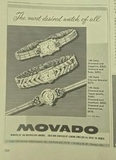 1952 Movado Women's Ladie's 14kt Gold Watch Wristwatches Vintage Ad picture