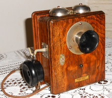 Antique 1900's WESTERN ELECTRIC INTER-PHONE OAK & BAKELITE COMPLETE VERY NICE picture