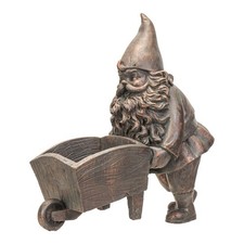 Cold Cast Bronze Finish Happy Garden Gnome Resin Home Decorative Figurine picture