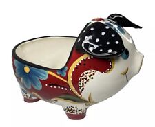 NWT Emily by Home Accents Ceramic Pig Large Planter Bowl Whimsical 13.5x10x9 picture
