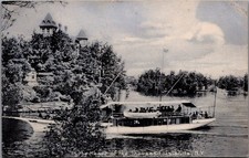 1906 Thousand Islands NY Steamboat Real Photo Postcard Clayton NY Postmark picture