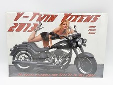 VTG 2013 V-TWIN VIXENS HARLEY MOTORCYCLE WALL CALENDAR DREAM GIRLS BIKER BABES picture