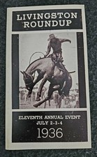 4th Of July Rodeo Americana Livingston Montana Flyer  Vintage 1936 Very Rare picture