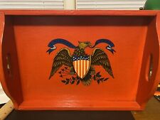 Bicentennial Chic Midcentury Serving Tray Eagle Shield Americana picture