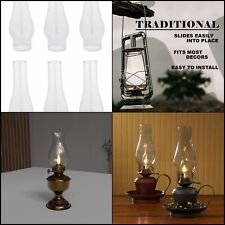 Chimney Glass Shade Lamp Clear Hurricane Oil Vintage Kerosene Etched 6pcs picture