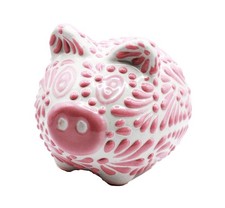 Talavera Piggy Bank Hand Painted -Pink Talavera Piggy Bank Hand Painted picture