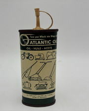 Vintage Atlantic Oil Can Oel Tin German Made Handy Oiler Gas Advertising Bicycle picture