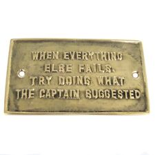 Solid Brass Boat Ships Sign Nautical Plaque LISTEN TO THE CAPTAIN maritime decor picture