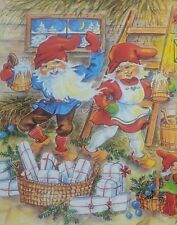 God Jul Vintage Scandanavian Elf Holiday Poster picture