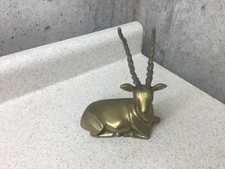 Vintage Brass Sitting Antelope/Deer MCM DECOR picture