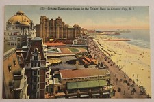 Early Linen Unused Postcard Boardwalk Scene Atlantic City New Jersey NJ 021 picture