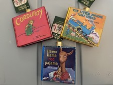 LOT 3 Ornaments Old World Christmas Llama Red Pajama Corduroy Little Engine Book picture