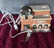 Rare Vtg Marsh Supermarket 1990s Christmas Village Store INDIANA Lights UP picture