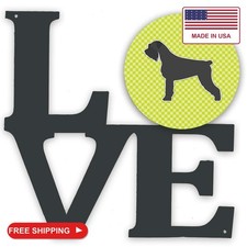 Caroline's Treasures BB3873WALV Giant Schnauzer Checkerboard Green Metal Wall Ar picture