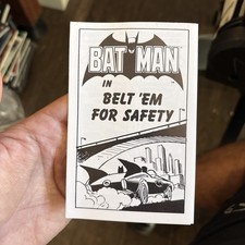 1981 BATMAN in BELT EM FOR SAFETY RARE GIVEAWAY PROMO MINI B&W COMIC picture
