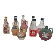 Collection 11 Vtg Mini Airplane Spirit Liquor Bottles Whisky Tax Stamp EMPTY lot picture