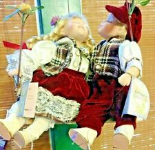 Vintage Cathy Collection Porcelain Kissing Dolls in Swing Robert and Judy Dolls picture