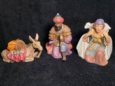 Vtg 2003 Home Interiors O’Come Let Us Adore Him Figurines-King,Shepherd&Donkey picture