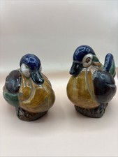 Rare Vintage Antique Ceramic Artisan Mandarin Colorful Duck Handpainted EUC picture