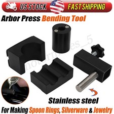 For Silverware Jewelry Rings 1-Ton Arbor Press Bending Tool Kit w/ 3pc Form Dies picture