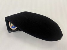 Vintage US Army 2nd Ranger Battalion Black Beret w/Older White Flash & Crest picture