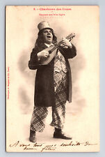 c1903 French Lesson Singers Big Man Mandolin Albert Bergeret PHOTOYPIE Postcard picture