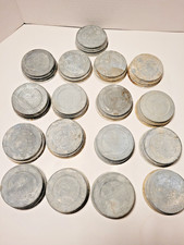 VINTAGE BALL ZINC CANNING Mason JAR LIDS White Glass Lined LOT of 17 picture