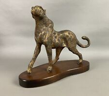 Stunning Sculpture Frederick Cooper Chicago Brass Statue Cheetah picture