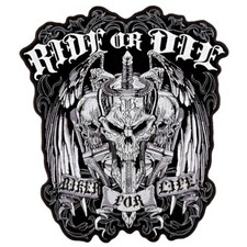 Ride Or Die Biker For Life Jacket Vest Back Patch - 11 X 12 Inch Iron on Sew on picture