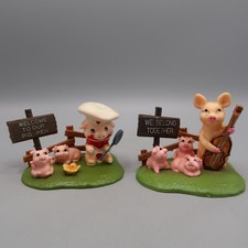 Vintage Plastic Pig Figurine Welcome To Our Pig Pen & We Belong Together Plastic picture
