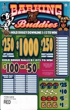 Pull Tab Ticket- Hard Card - Game - Holder - Barking Buddies - 2,520 ct picture