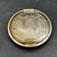 Antique 1920's Art Deco De Meridor Lazell Powder Rouge Silver Engraved Compact picture